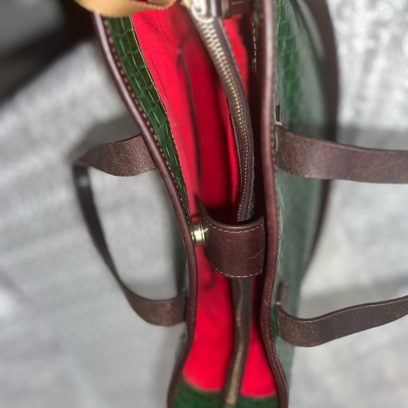 Dooney & Bourke Green and Brown Structured Tote - Picture 9 of 9